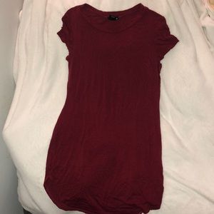 Maroon T-shirt dress